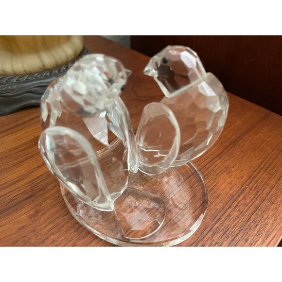 Shannon Crystal Godinger Faceted Love Birds Glass Figurine Sculpture 4" Tall - Picture 9 of 12
